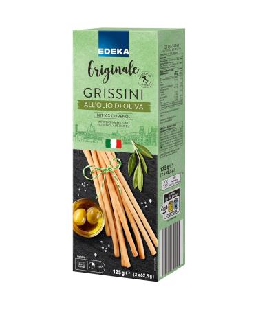 Edeka Italia Grissini with 10% Olive Oil - 3-Pack (3x125g) | Authentic Italian Breadsticks for International Shipping - Buy Online on GoSupps.com