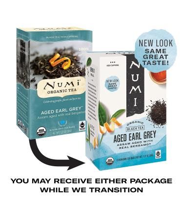 Numi Organic Aged Earl Grey Tea - 18 Count Box (Pack of 3) | Premium Black Tea - Buy Online on GoSupps.com