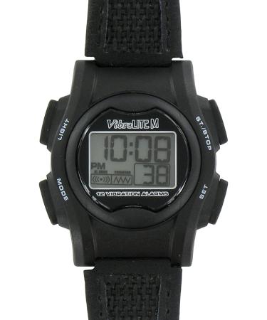 VibraLITE Mini 12-Alarm Vibrating Watch in Black - Stay on Schedule with Vibrating Alerts! - Buy Online on GoSupps.com