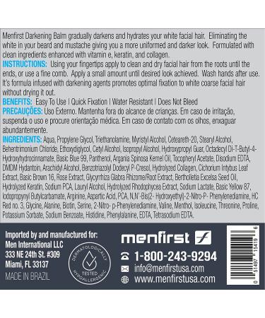 MENFIRST Darkening Beard Balm 1.1oz - Gradually Darkens White and Grey Hair, Nourishing Leave-In Conditioner for Men - Dark Shades - Buy Online on GoSupps.com