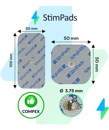 Buy Stimpads EMS Electrodes for Compex Devices 12-Pack 50x50 & 50x100mm Certified Medical Product - Buy Online on GoSupps.com