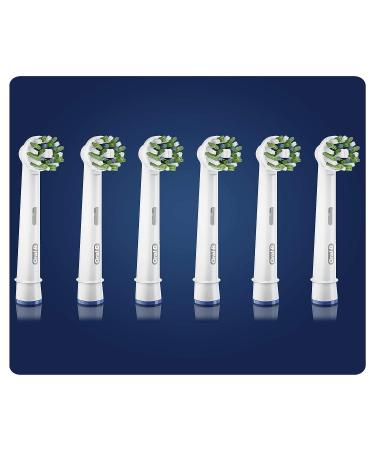Oral-B Cross Action Electric Toothbrush Heads with CleanMaximiser Technology - Pack of 6, White - Angled Bristles for Deeper Plaque Removal - Buy Online on GoSupps.com