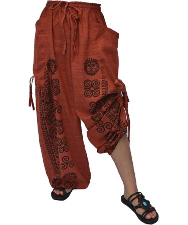 Siamrose Red Yoga Harem Pants with 2 Pockets - Unisex Lounge Pants, Adjustable Length - Buy Online on GoSupps.com