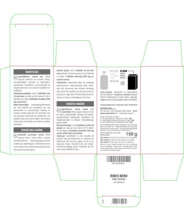 Blackcurrant (Ribes nigrum) leaves and fruits Naturalma | 150g | 300 tablets of 500 mg | Dietary supplement | Natural and Vegan - Buy Online on GoSupps.com