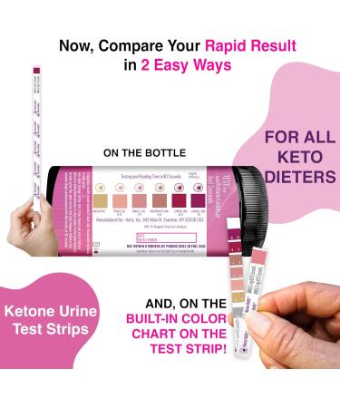 Nurse Hatty - 150 Ketone Test Strips w Built-in Color Chart Free Keto Guide eBook & Free App - Made-in-The-USA - Urine Test for Ketogenic Ketosis Low Carb Atkins & Paleo Diets - Extra Long Strips 150 count (Pack of 1) - Buy Online on GoSupps.com