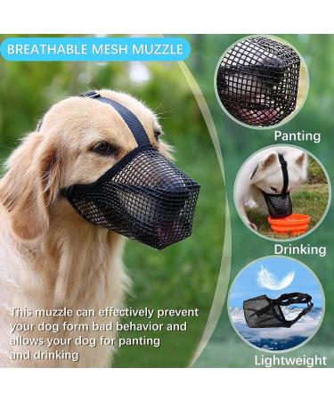 Fwlwtwss Dog Muzzle - Adjustable Rounded Mesh Design for Small Medium & Large Dogs - Prevents Biting Chewing & Barking (XL) - Buy Online on GoSupps.com
