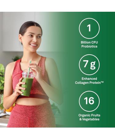 Organika Enhanced Collagen Protein Power Greens - with 16 organic fruits and vegetables & Electrolytes + Enhanced Collagen- Strawberry Peach Flavour Nutritional Supplement+ Strawberry Peach - Buy Online on GoSupps.com