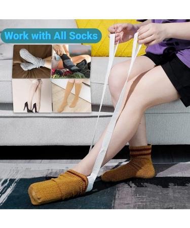 Easy Sock Helper Tool for Seniors Disabled Pregnant & Diabetic - Blue Sock Aid for Effortless Dressing - Buy Online on GoSupps.com