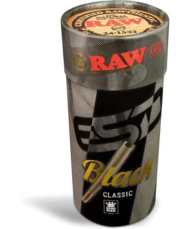 RAW Black Cones King Size 100 Pack - Natural Pre Rolled Rolling Papers with Tips & Packing Tubes | Slow Burning & Extra Fine for Thin, Translucent Paper | 100 Count - Buy Online on GoSupps.com