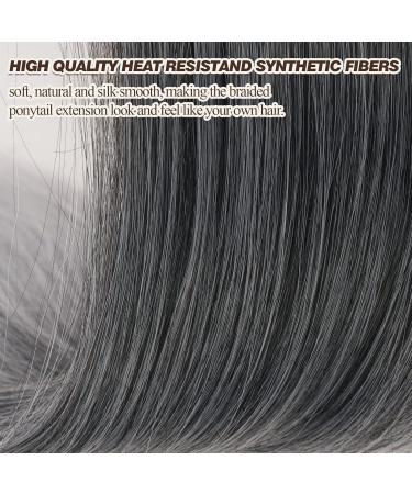 Buy BARSDAR 76cm Braided Ponytail Extension - Natural Black Ombre Hair Extension for Women | Soft Synthetic DIY Hair Braid (Pack of 1) - Buy Online on GoSupps.com