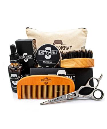 BartFormat - beard care set for men |Bart care set (6-part) with beard oil beard balm beard shears beard brush beard and base bag - Buy Online on GoSupps.com