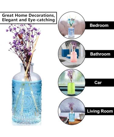Glass Diffuser Bottles Set - 4 Empty Reed Diffuser Bottles for Essential Oils & Room Fragrance - Decorative Glass Bottles & Fragrance Vases - Buy Online on GoSupps.com