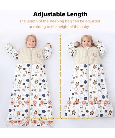 Chilsuessy Winter Sleeping Bag 2.5 Tog/Spaceship 150cm - Adjustable Length & Removable Sleeves - Toddler Sleeping Sack for Boys & Girls - 6-9 Years - Buy Online on GoSupps.com