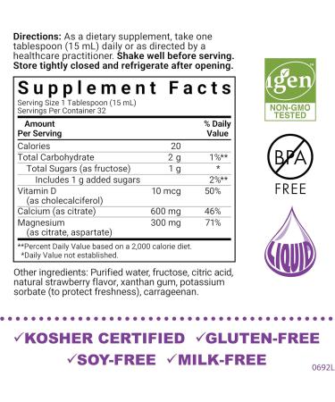 Bluebonnet Nutrition Liquid Calcium Magnesium Citrate & Vitamin D3 Daily Bone Support Supplement - Strawberry & Mixed Berry Bundle - Buy Online on GoSupps.com