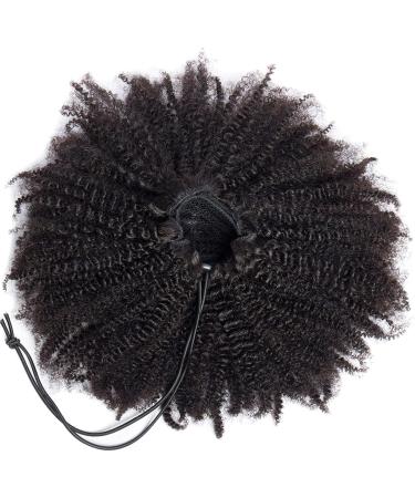 Messy Bun Hair Piece for Women 8-24 Inch Black Curly Drawstring Ponytail Human Hair Extensions Afro Shaggy Ponytail Hair Extensions for Black Women Hair Extensions Hair Scrunchies (Size : 16 inch) - Buy Online on GoSupps.com
