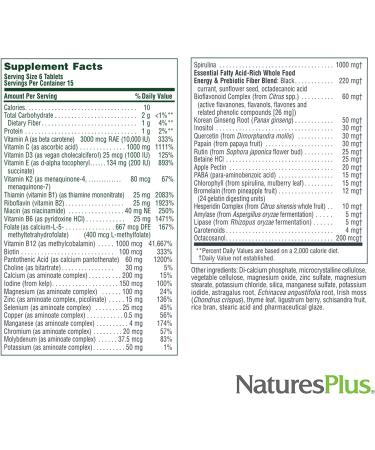 Nature's Plus Source of Life Multi-Vitamin & Mineral Supplement (No Iron) - 90 Mini-Tablets - Buy Online on GoSupps.com