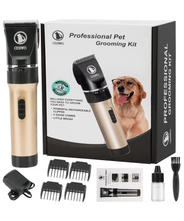 Ceenwes Pet Clippers Low Noise Professional Dog Clippers Rechargeable Cordless Pet Clipper Trimmers Pet Hair Grooming Kit for Dogs Other HairyAnimals Single Grooming