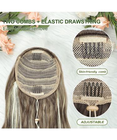 YEESHEDO Long Wavy Drawstring Ponytail Extension 26 Ash Blonde with Platinum Highlights - Buy Online on GoSupps.com