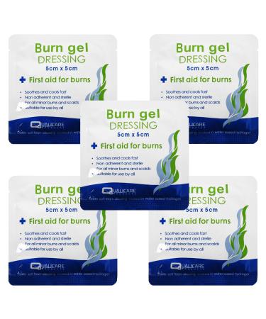 Qualicare 5 x 5 cm small burns scalds emergency non-adherent dressings 5 pieces