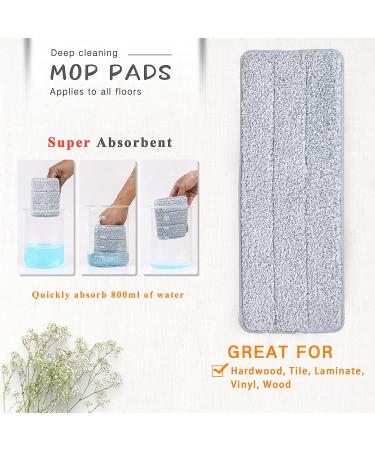 Oshang Flat Mop Head Refill 2 Pack - White/Grey Microfiber Cleaning Pads - Buy Online on GoSupps.com