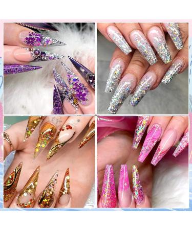 Saviland Builder Nail Gel Kit - 12 Colors Nail Extension Gel Set with Forms and Brushes | Nail Strengthening Manicure Set for DIY Nail Art (B-Sequins Series) - Buy Online on GoSupps.com