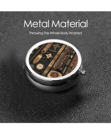 Bohemian Style Round Pill Box Organizer - 3 Compartment Travel Pill Case for International Shipping - Buy Online on GoSupps.com