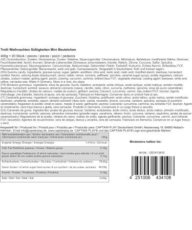  CAPTAIN PLAY Christmas Confectionery Trolli 20 Mini Bags of Gummy Sweets Christmas Decoration 400 g Promo Pack - Buy Online on GoSupps.com