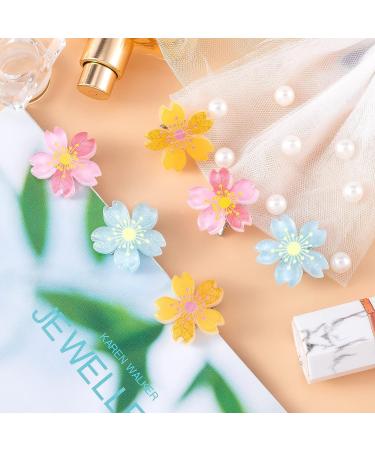 HINZIC Mini Flower Hair Clips - 30Pcs Cherry Blossom Claw Clips for Girls & Women (Pink, Yellow, Blue) - Wedding Hair Accessories - Buy Online on GoSupps.com