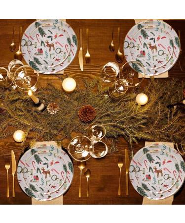 Christmas Party Tableware Set 10 Set Christmas Paper Plates and Cups Set Santa Claus Tableware Christmas Theme Party Decor - Buy Online on GoSupps.com