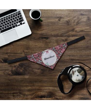 Printplanet Dog Halen - Custom Neck Towel for Dogs | Vintage Flower Pattern | Size M - Buy Online on GoSupps.com