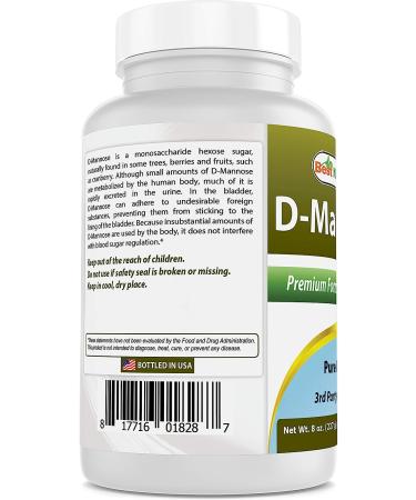 Best Naturals D-Mannose Pure Powder 8oz - Urinary Tract Cleanse Supplement - Buy Online on GoSupps.com