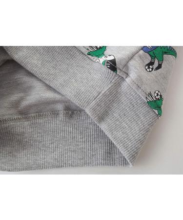 Dinosaur Sweatshirt for Boys | Cotton Long Sleeve Pullover Top for Kids | Toddler Girls Shirts | Baby Clothes 4-5 Years Grey - Buy Online on GoSupps.com
