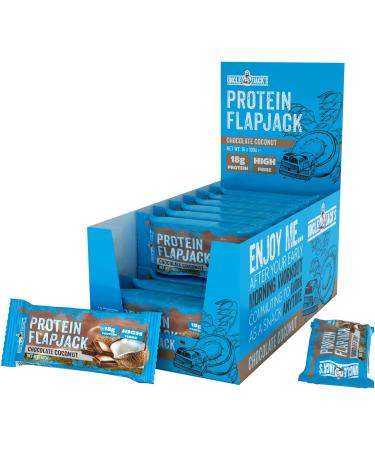 Uncle Jack's Protein Flapjacks | 16 x 100g | 18g Protein | High Protein High Fibre | Vegetarian | (Chocolate Coconut) - Buy Online on GoSupps.com