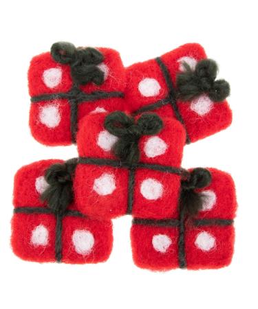 Anneome 5pcs Box Holiday Accessories Garland Decor Felt Christmas Tree Ornaments Christmas Style Adornments Red 4x4cm