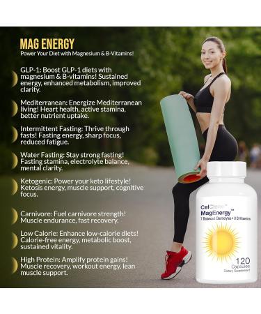 CELCLENE MagEnergy 7 Electrolytes 8 Super B Vitamins High Magnesium High Methyl B12 Methyl Folate D3/K2 Biotin Zinc for Hydration L-Theanine Choline Green Tea Ginger Extracts - Buy Online on GoSupps.com