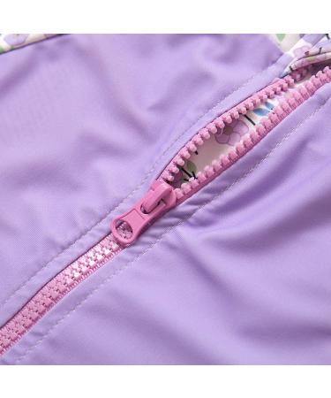 BONVERANO Baby Girls Long-Sleeve Zipper Swimsuit | UPF 50+ Sun Protection | 6-9 Months Lavender - Buy Online on GoSupps.com