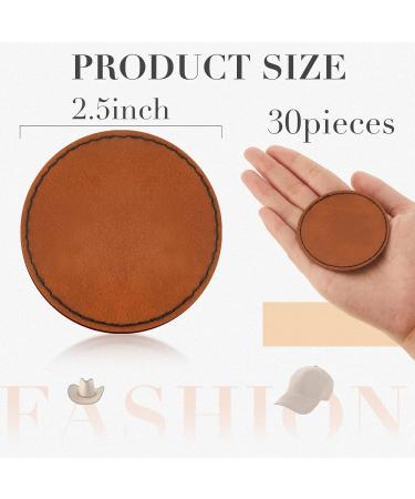 30 Pcs Blank Faux Leather Hat Patches - Adhesive, Laserable, Brown - Perfect for Hats, Jackets, Backpacks - Glowforge Laser Supplies - Buy Online on GoSupps.com