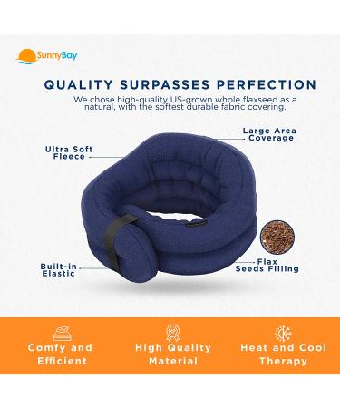 SunnyBay Microwavable Neck Heating Pad - Hands-Free Wrap & Pillow for Neck and Shoulders - Navy Regular Navy - Buy Online on GoSupps.com