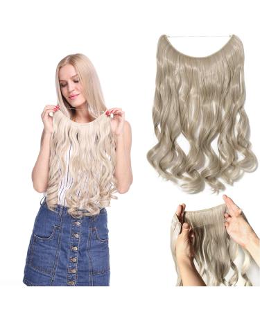 Silk-Co hair extension with rubber band adjustable Secrets hair part synthetic extensions with cord invisible corrugated extensions for women blond mix silver gray 50cm 50 cm blond mix silver gray