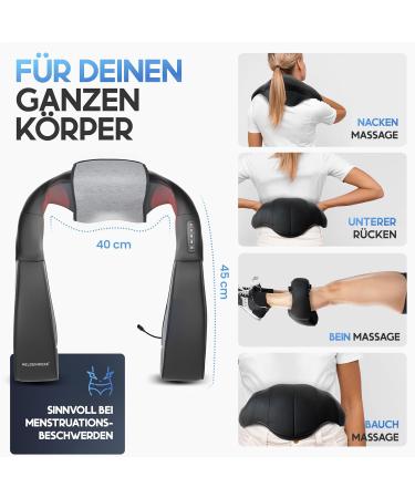 Heroic Massage Device - 4D Shiatsu Neck & Shoulder Massager with Heat | Deep Tissue Relief for Back Legs & Feet - Black & Gray - Buy Online on GoSupps.com