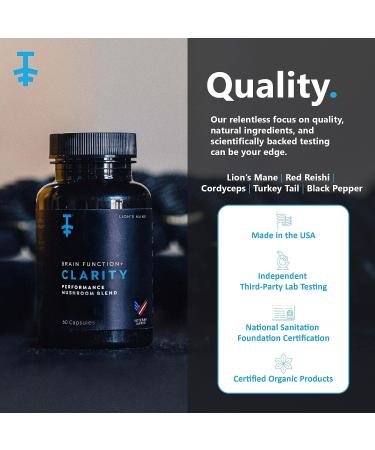 Protekt Clarity Organic Lion's Mane Mushroom Complex Capsules - Focus and Brain Support Formula - 60 Capsules - Buy Online on GoSupps.com