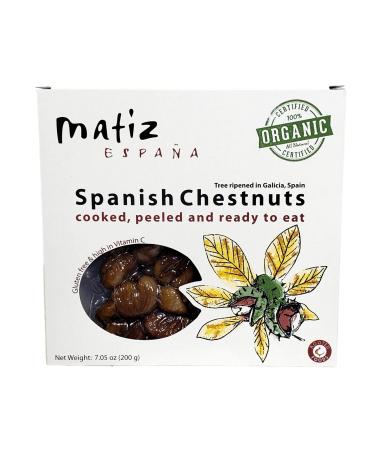 Matiz Organic Spanish Chestnuts | Grown, Cooked and Vacuum Packed in Galicia, Spain 7.05 oz (7.05 oz (Pack of 1)) 7.05 Ounce (Pack of 1)