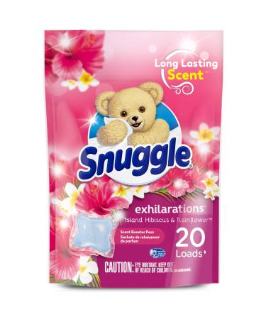 Snuggle Exhilarations In Wash Laundry Scent Booster Pacs Island Hibiscus and Rainflower 20 Count (Packaging May Vary) 20 Count (Pack of 1)