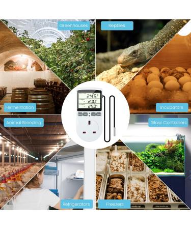 Doright Digital Temperature Controller LCD Screen Thermostat UK Plug - Ideal for Greenhouse, Farm, Terrarium, Reptile - 250V/13A - Buy Online on GoSupps.com