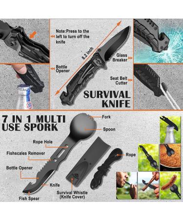35 in 1 Survival Kit - Gifts for Dad, Men, Husband - Powerful Gear for Camping, Hiking, Hunting - Birthday Gifts for Him, Teen Boy, Boyfriend - Buy Online on GoSupps.com