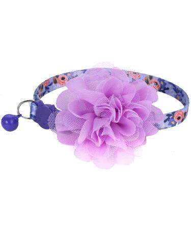 BoomBone Floral Cat Collar with Removable Purple Flower Charm,Breakaway Small Dog Collar with Bell