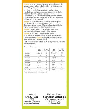 Salus Epresat Vitality/Energy/Immune System Strengthening Multivitamin Liquid Formula 250 ml - Buy Online on GoSupps.com