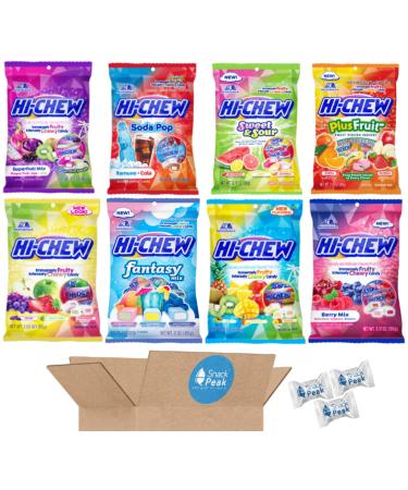 Hi-Chew Snack Peak Variety Gift Box  Soda Pop, Sweet and Sour, Superfruit Mix, Tropical, Fantasy, Original, Berry Mix and Plus Fruit