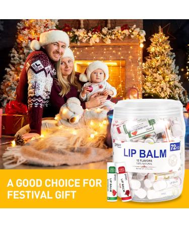 DMSKY 72-Pack Vitamin E Lip Balm Bulk with Coconut Oil - 100% Natural Ingredients - Lip Moisturizer Treatment - Party Favors Bulk Lip Balm 12 Flavors - Buy Online on GoSupps.com