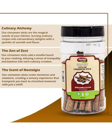 James Spices Inc. Cinnamon Sticks - Fragrant Spice Delight - 2 Oz Jar - Buy Online on GoSupps.com